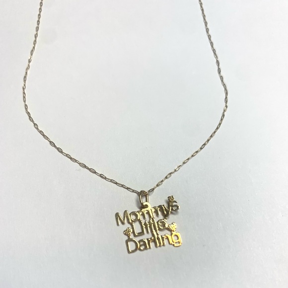 Mommy’s little darling 14 k gold necklace